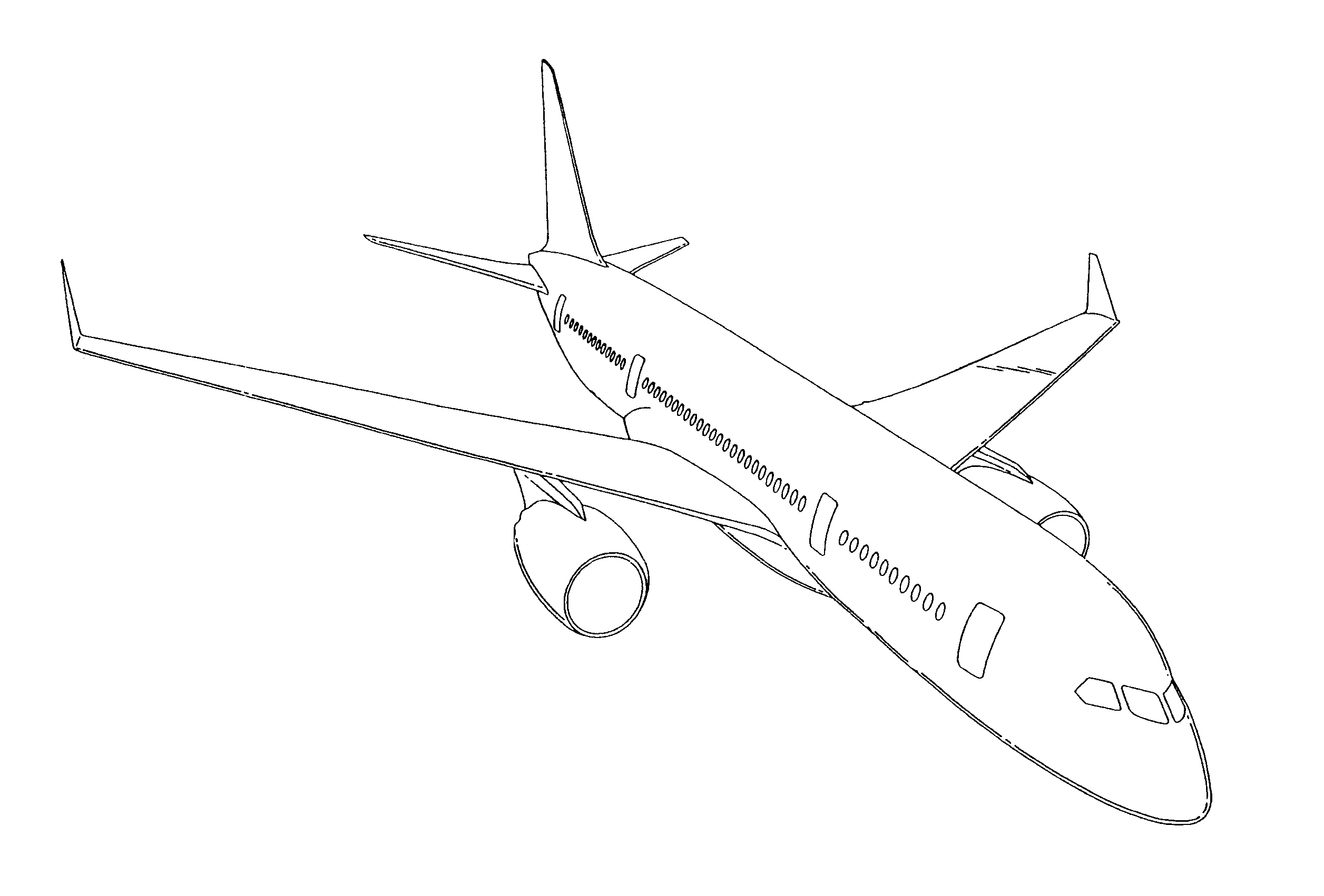 Aircraft Drawing Easy - Line Art,angle,flap Png Clipart | Bodemawasuma