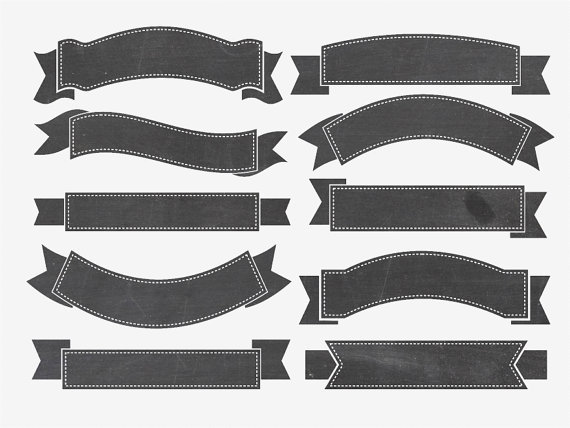 10 PNG Chalkboard black individual digital ribbon by Inkpower