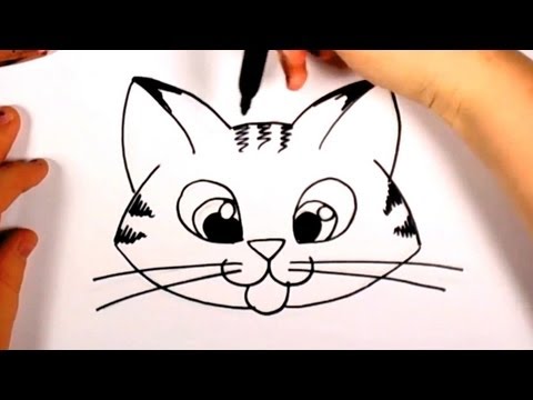 How To Draw A Cute Kitten Face – Tabby Cat Face Drawing CC | Plus ...