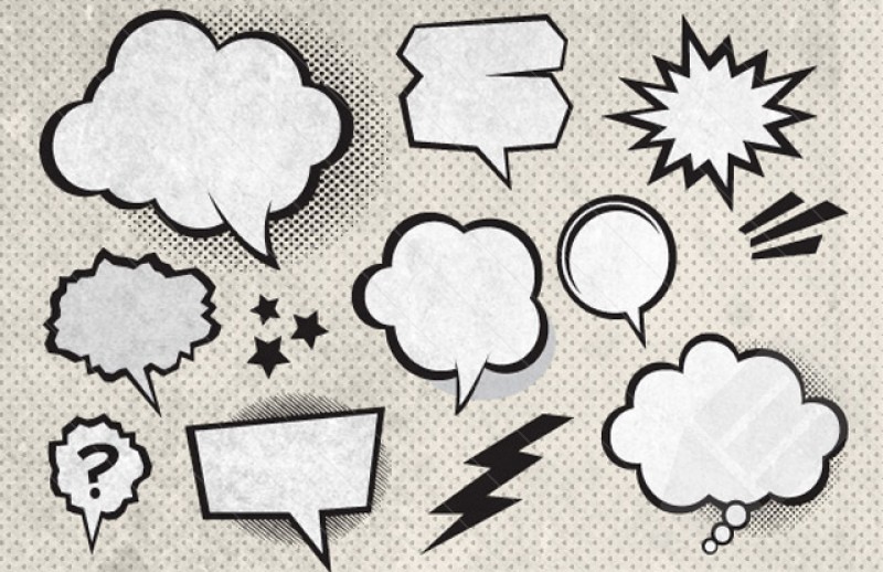 Vector Comic Book Speech Bubbles : Medialoot