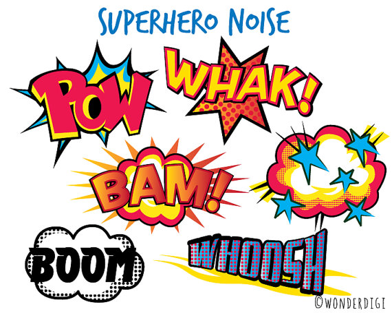 Superheld ClipArts ClipArt Comic Lärm Boys Clipart von wonderdigi