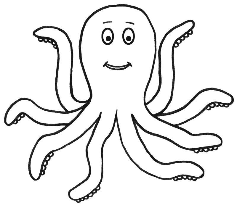 Octopus Outline - AZ Coloring Pages