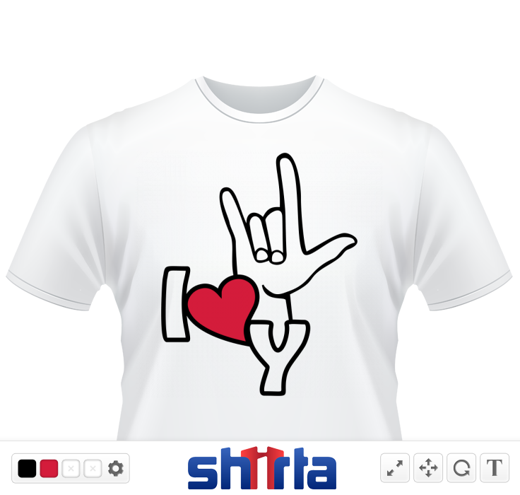 T-Shirt gestalten und bedrucken - I LOVE YOU in Gebärdensprache ...