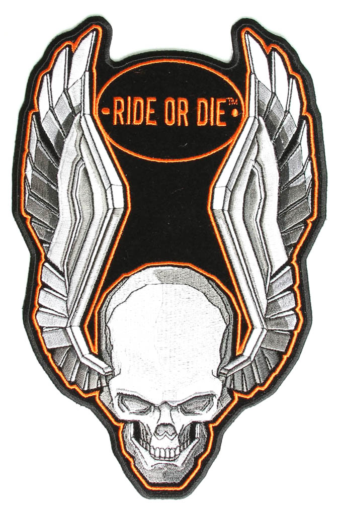 Ride or Die Skull Patch with wings