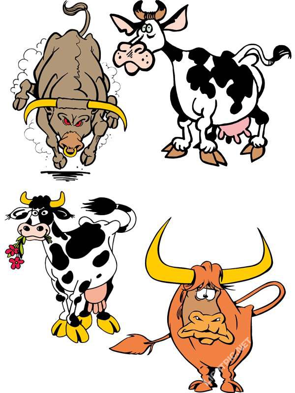Bull and cow (vector drawing) » Lightpic.net Graphic GFX PSD ...