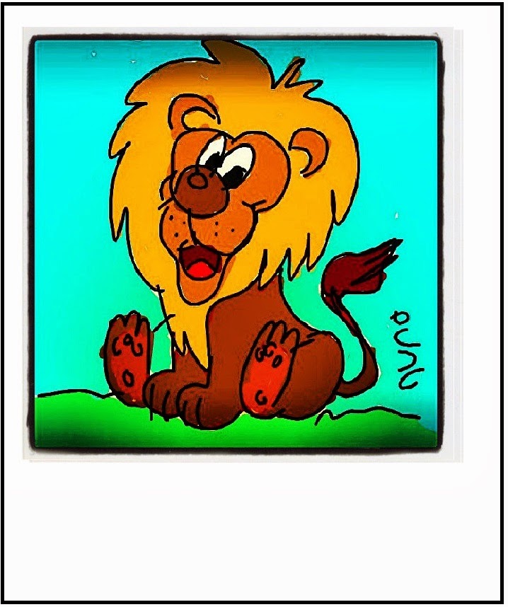 Marklaro's World Postcards: Lion Cartoon Postcard