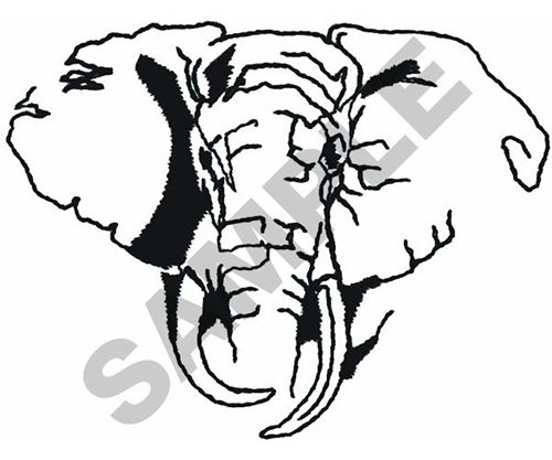 Heads Embroidery Design: ELEPHANT HEAD OUTLINE from Great Notions
