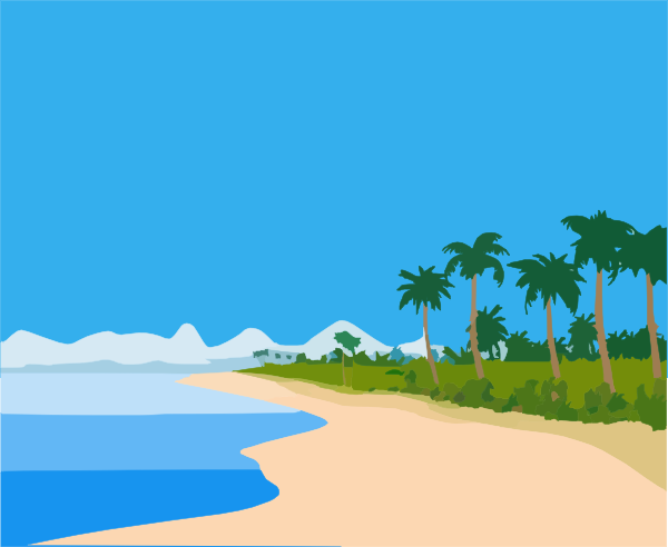 Beach Landscape clip art - vector clip art online, royalty free ...