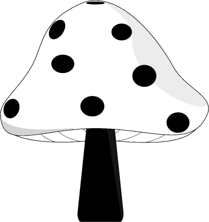 Black and White Mushroom Clip Art - Black and White Mushroom Image