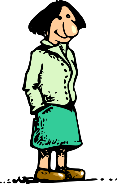 Woman Standing Smiling Cartoon clip art Free Vector / 4Vector