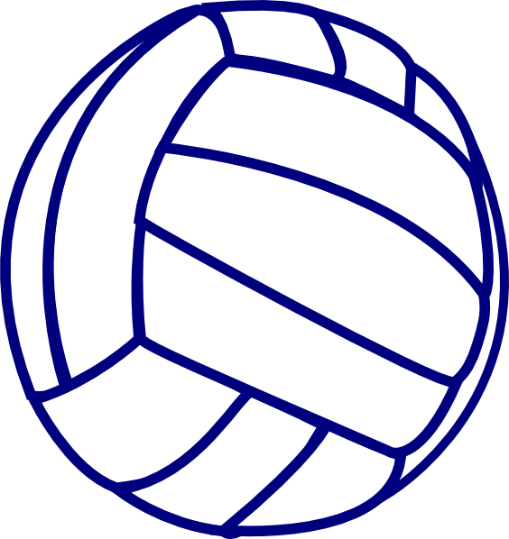 Volleyball Blue Outline clip art - vector clip art online, royalty ...