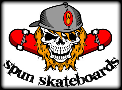 Cartoon Skull Skateboard Logo