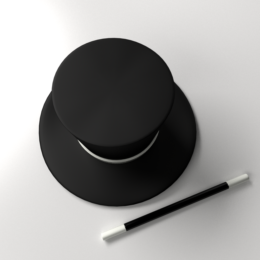 Magician Hat And Wand 3D Model .3ds .fbx .blend .dae - CGTrader.com