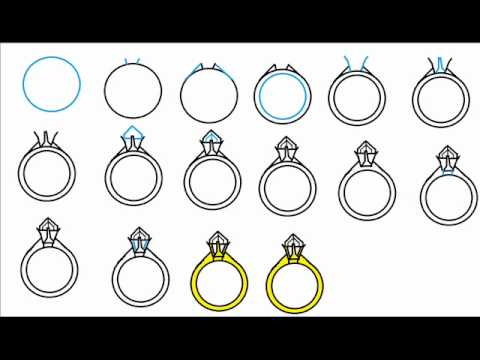 How To Draw A Diamond Ring Step By Step Drawing Tutorial - YouTube