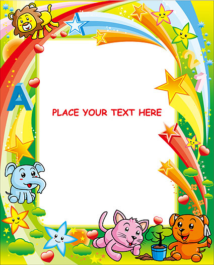 Cute animal photo vector - Vector Frames & Borders free download