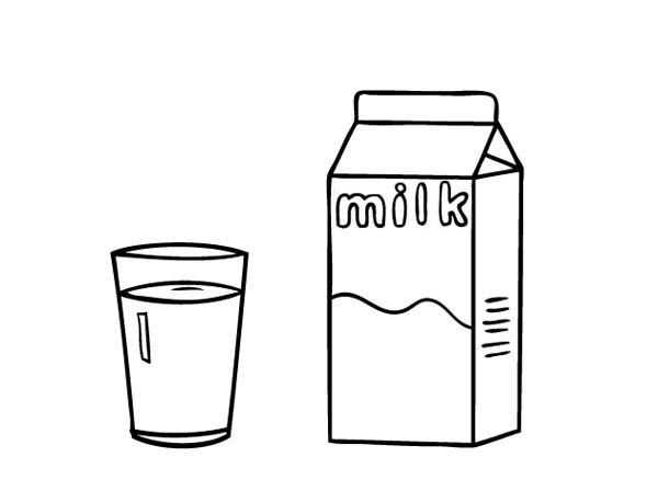 A Glass of Milk and Milk Carton Coloring Page - NetArt