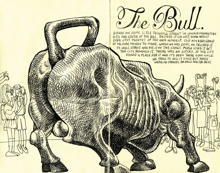 Urban Sketchers: Wall Street Bull Statue