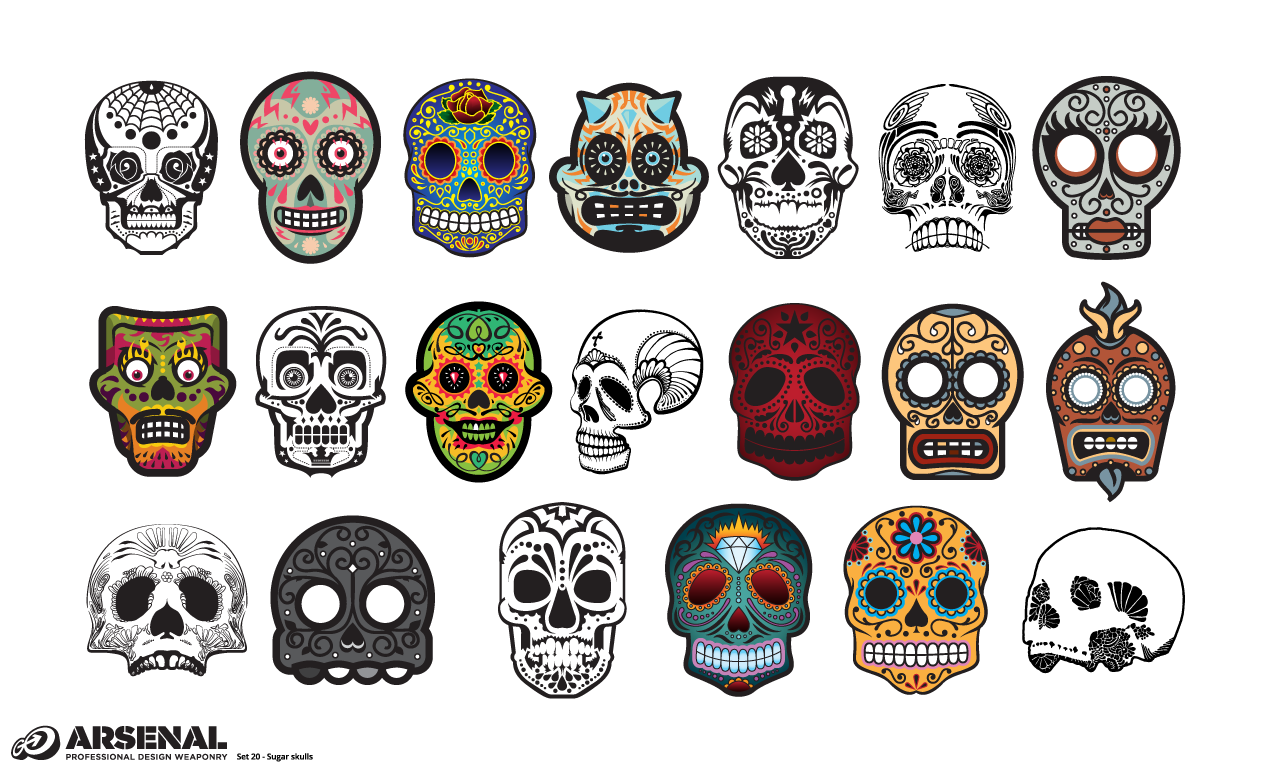Adobe Illustrator Skull Candy Mexican Sugar Skull