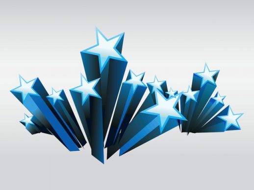 3D Stars Vector - AI PDF - Free Graphics download