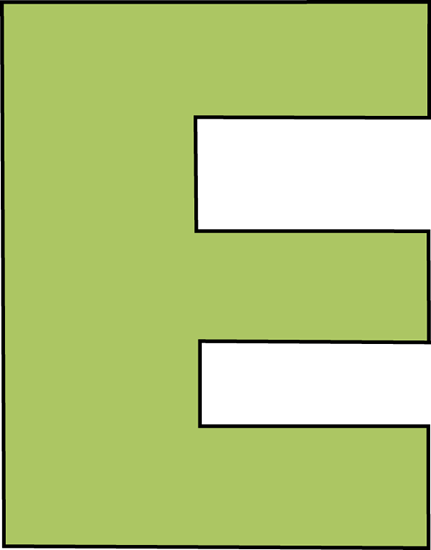 Green Letter E Clip Art - Green Letter E Image
