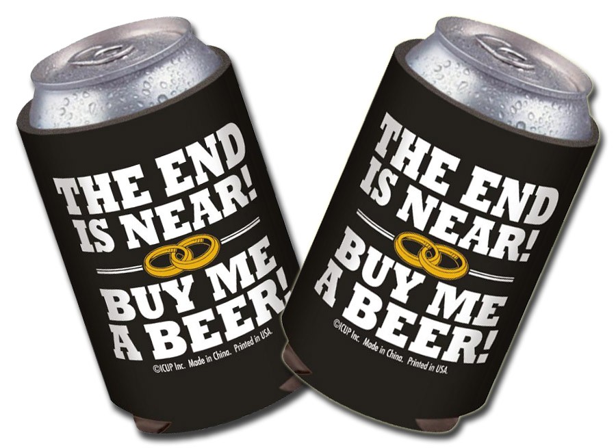 Bachelor Party Koozies : End Is Near Collapsible Coolie Set | Fun ...