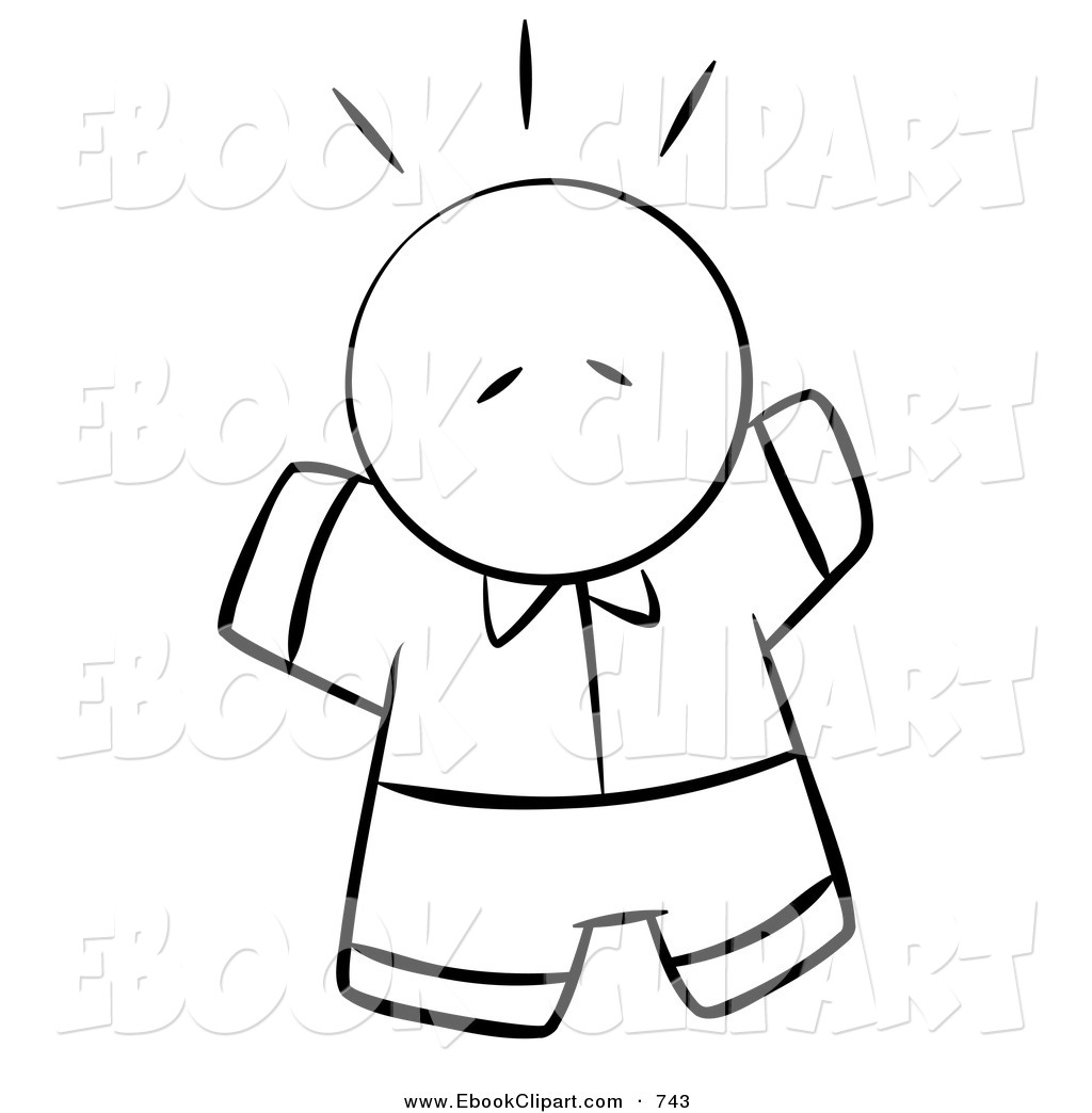 Vector Clip Art of a Black and White Outline of a Human Factor ...