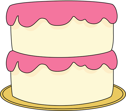 White Cake with Pink Frosting Clip Art - White Cake with Pink ...