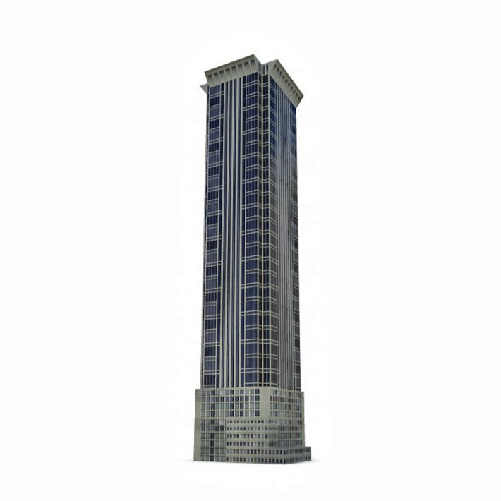 Gray Office Building Skyscraper 3D Model- CGTrader.