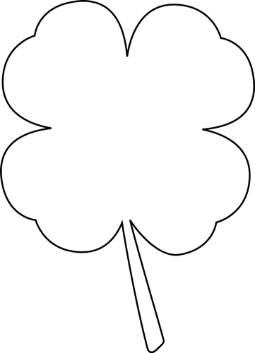 Black and White Four Leaf Clover Clip Art - Black and White Four ...