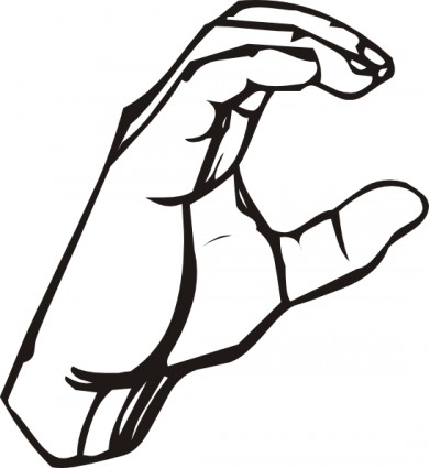 Sign Language D Finger Pointing clip art Vector clip art - Free ...