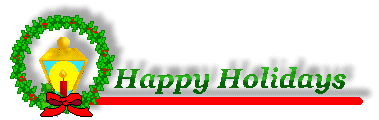 Christmas Clip Art - Lantern and Wreath With Happy Holidays Tile