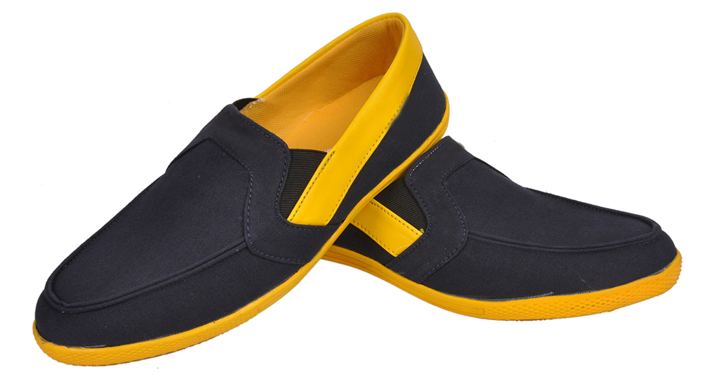 Buy Sky Star Navy Blue And Yellow Men Loafers - SS0020 Online at ...