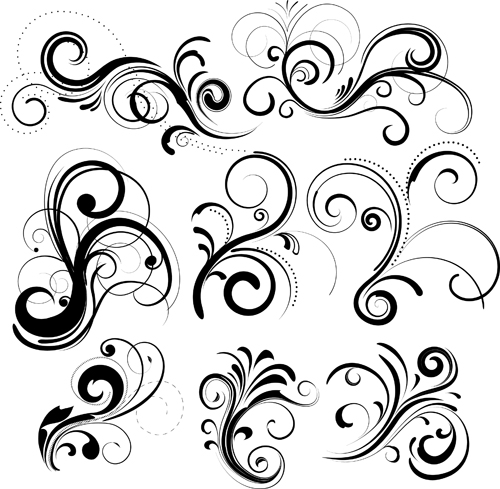Swirls decor design vector set 04 - Vector Frames & Borders free ...