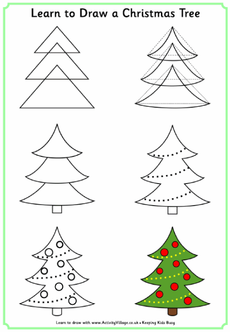 Learn to Draw a Christmas Tree | Daycare Stuff | Pinterest