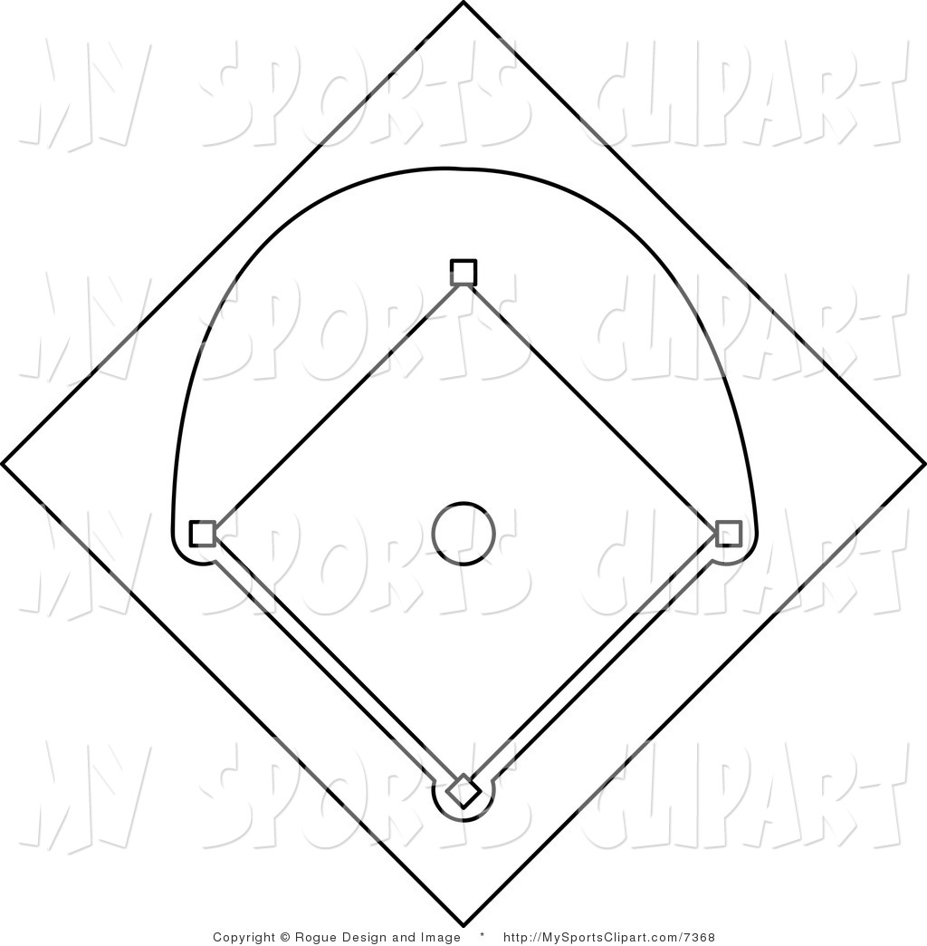 Sports Clip Art of a Baseball Diamond by Pams Clipart - #7368