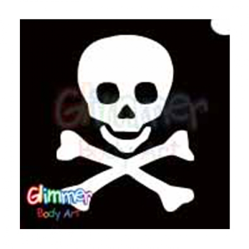 Glimmer Body Art Glitter Stencil Skull & Crossbones 1 5/pk ...