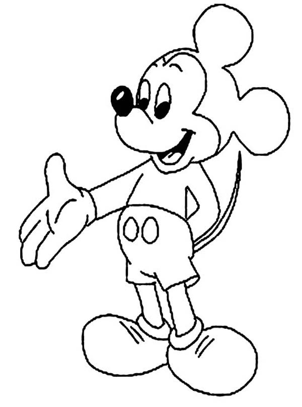 A Drawing of Mickey Mouse in Mickey Mouse Clubhouse Coloring Page ...