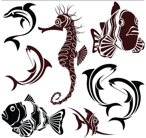 Marine Fish Templates Vector Animals vector free download
