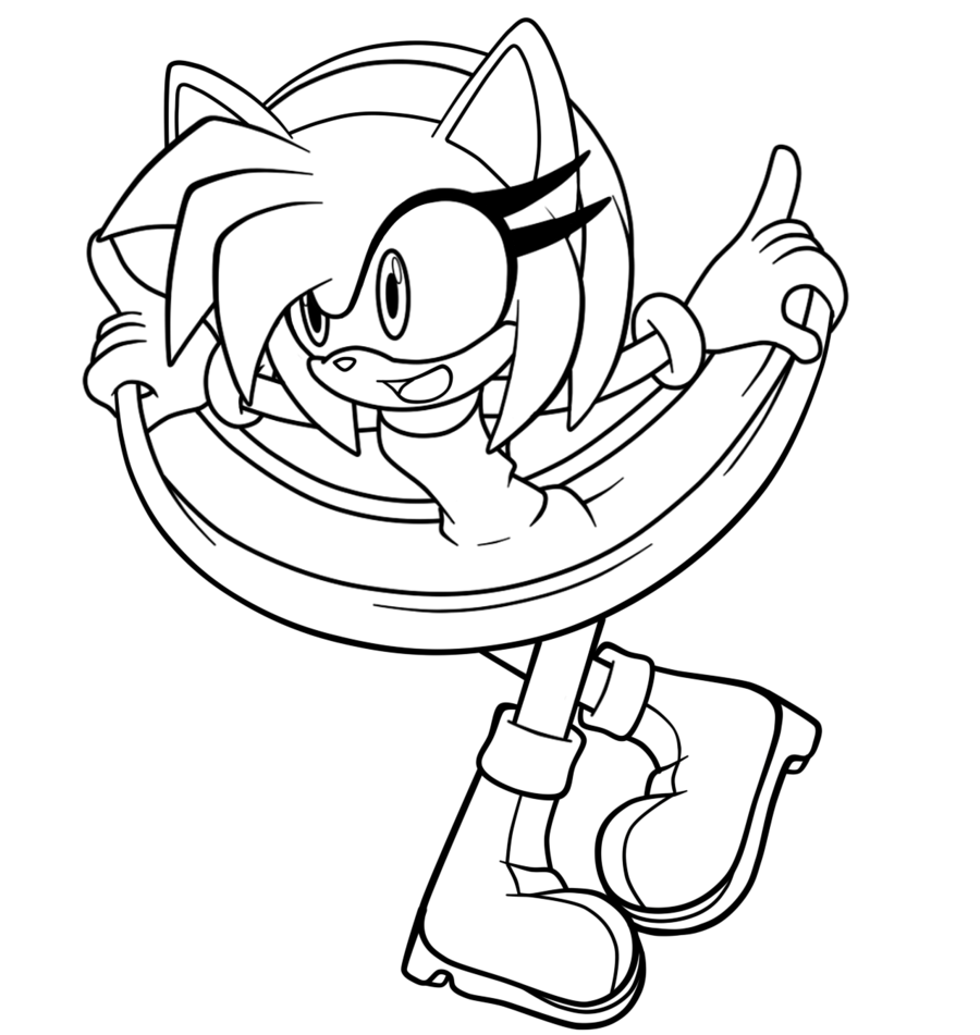 Sonic Adventure :: Amy Rose -Line Art- by Xenoplsonion on DeviantArt