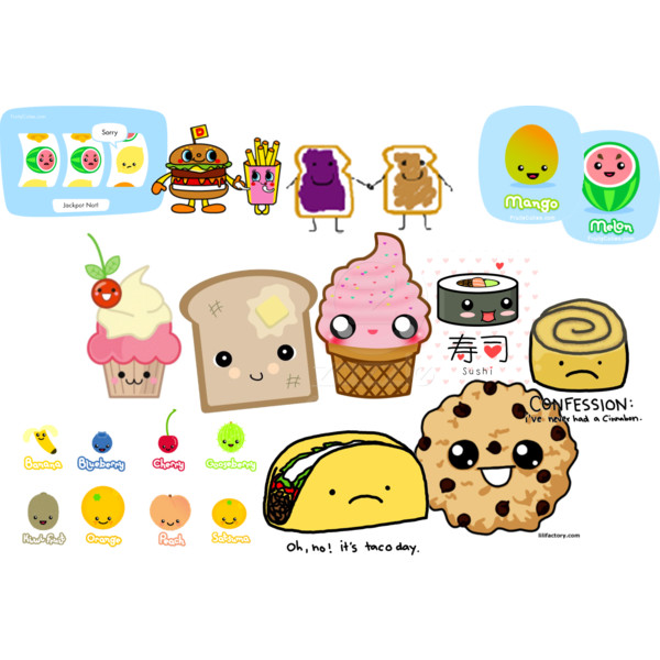 Cute food cartoons - Polyvore