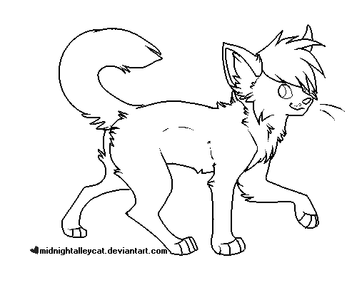 Free Cat Lineart by MidnightAlleyCat on DeviantArt