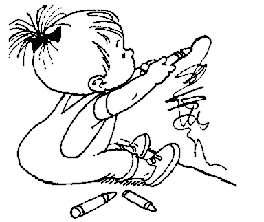 Kid Draw On Wall Clip Art Download