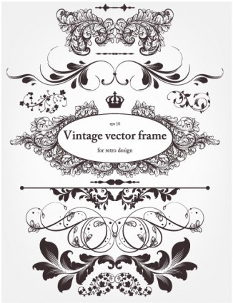 Europeanstyle floral border and decorations 01 vector Free vector ...