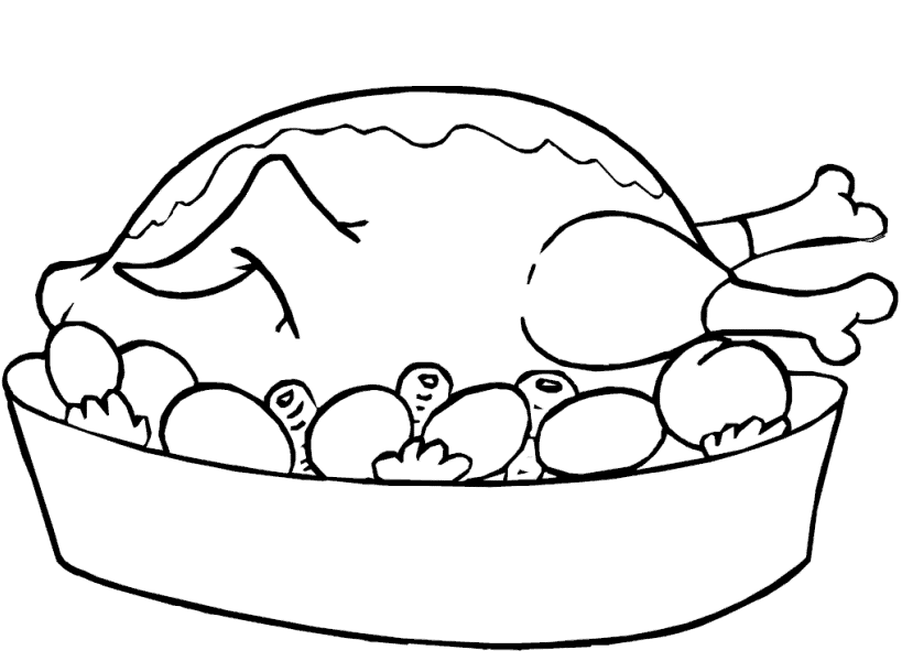 Large Serving Of Fried Chicken Coloring Pages - Number Coloring ...