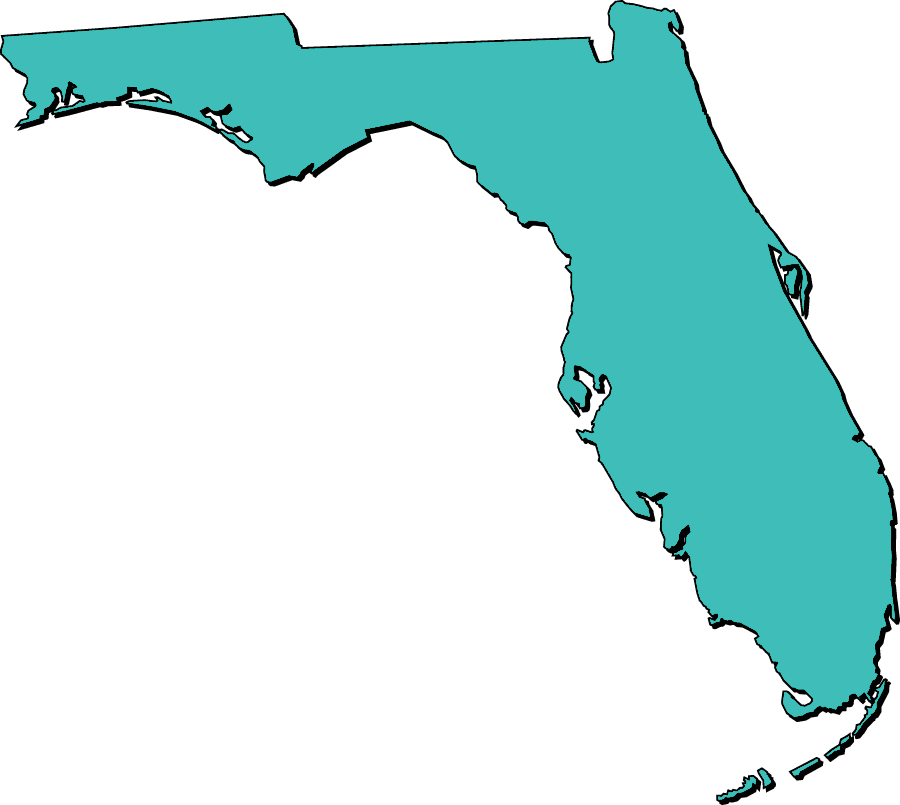 Florida "Clipart" Style Maps in 50 Colors