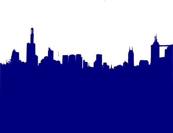 Dark Blue City Skyline 2 clip art - vector clip art online ...