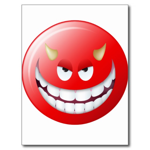 Devil Smiley Face 2 Postcard | Zazzle