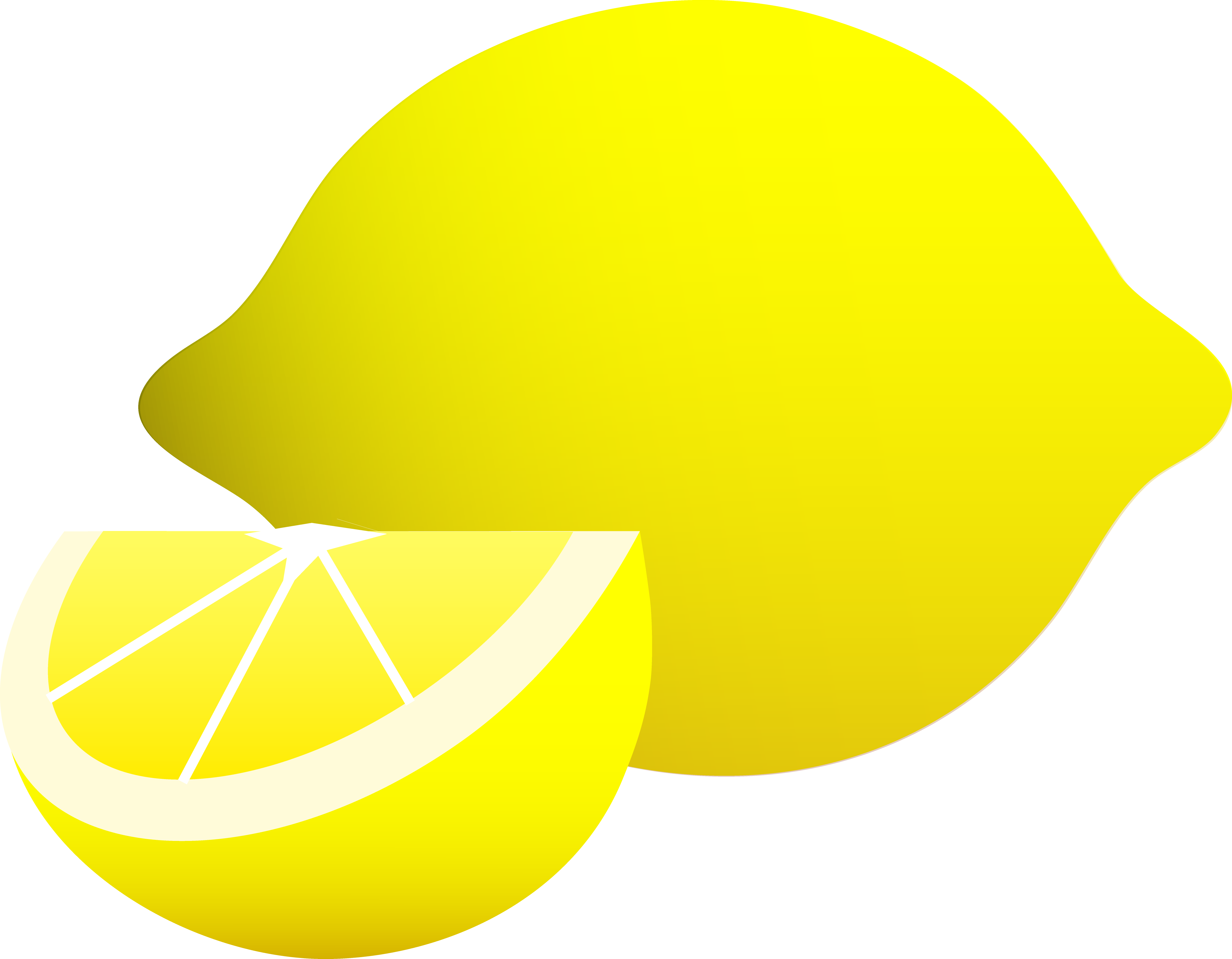 Whole Lemon With Wedge - Free Clip Art