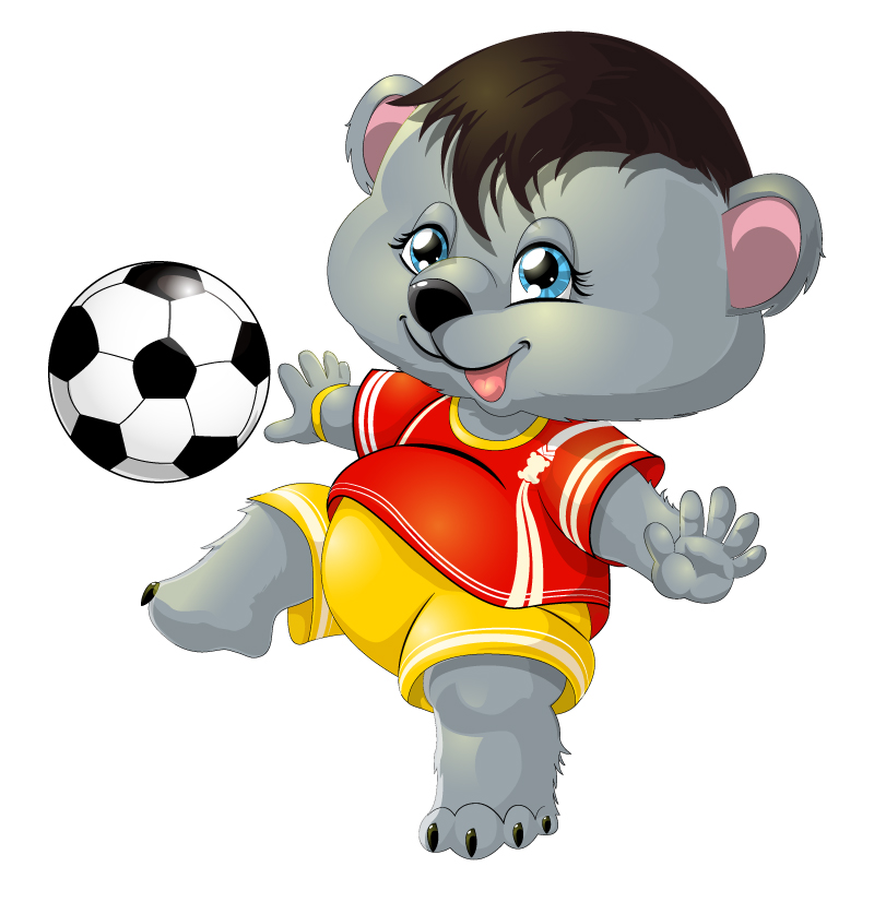 Cartoon Dog With Football Vector Free Download | Free Vector ...