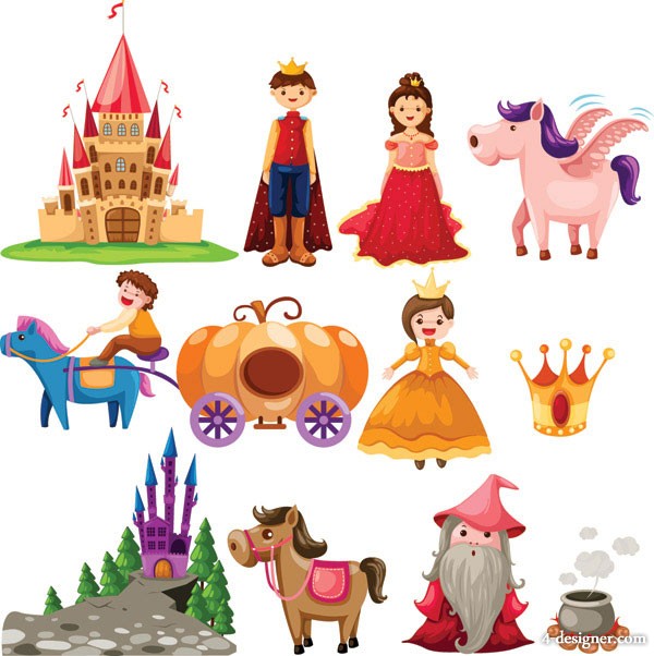 4-Designer | Cute cartoon fairy tale image of the 02 Vector